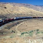 BNSF Double Stack Train just passed Tunnel 2 at Tehachapi to Bakersfield, CA,USA