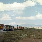BNSF (ex Santa Fe) ATSF #510 leads a Freight Train through the desert of New Mexico...