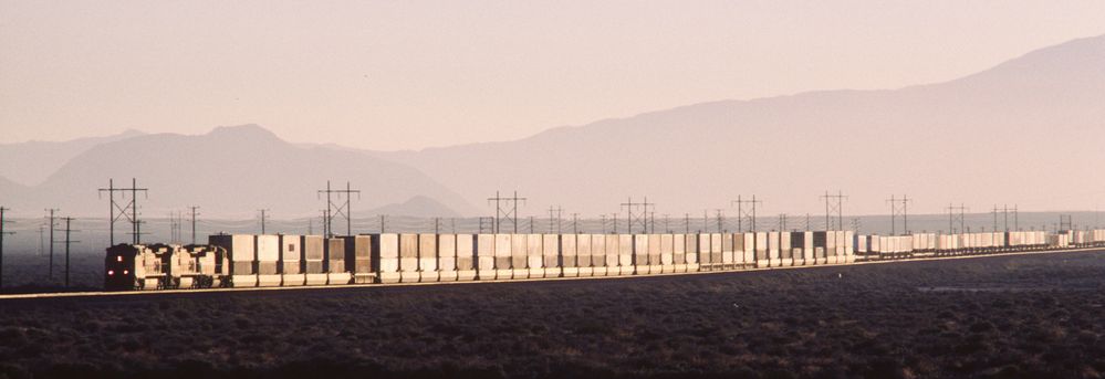 BNSF Freight Train on its way to Boron through the Mojave Desert, CA