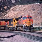BNSF Freight Train passing Rte.66 near Blue Cut, Cajon Pass Area, CA