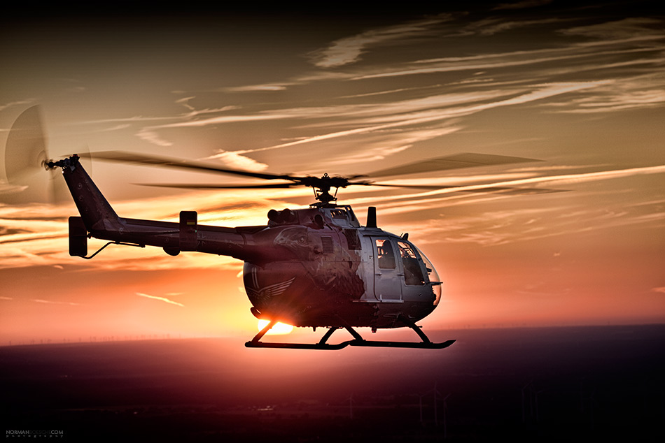 BO105 Sunset