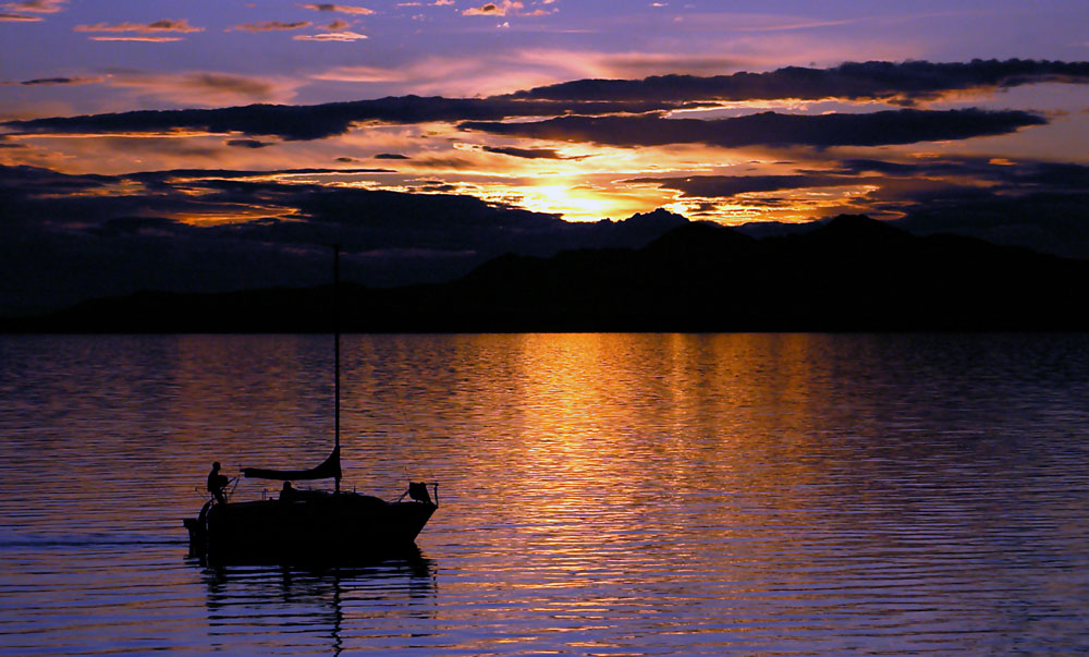 Boat at Sunset.
