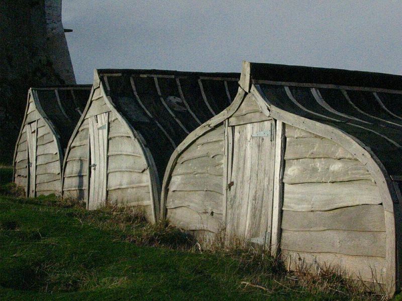 Boat huts on Holy Island