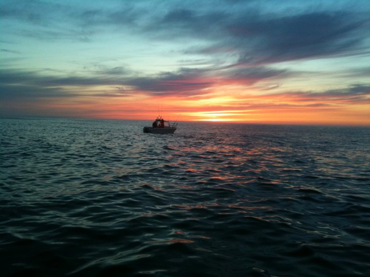 Boat in sunset