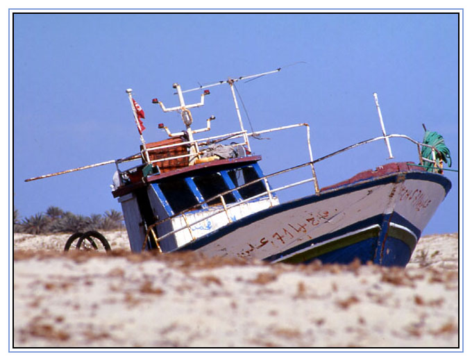 Boat in the desert