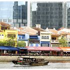 Boat Quay am Singapur River ...