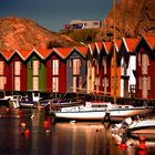 Boathouses.