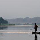 Boatman at dusk