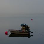 boats in the fog