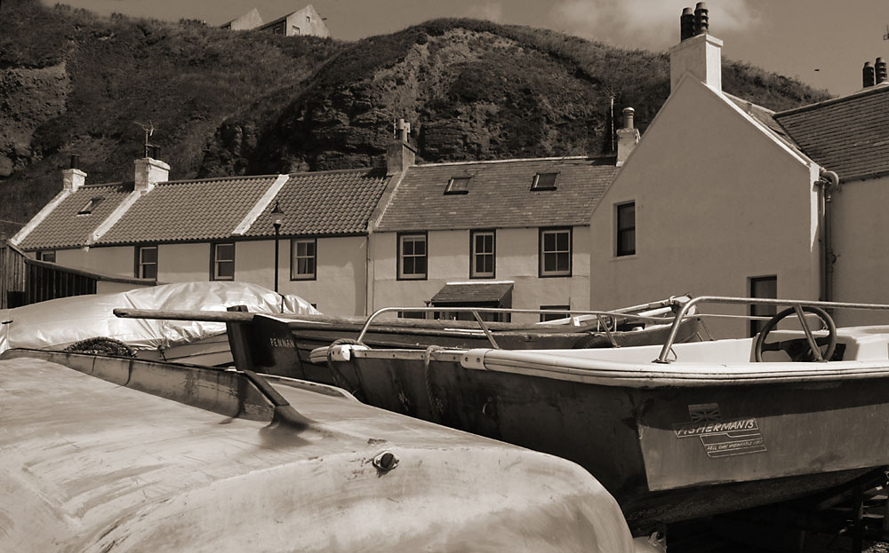 Boats near Pennan Harbour