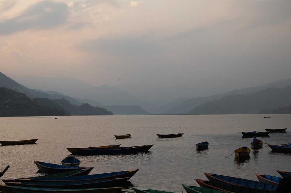 Boats on the Fewa lake