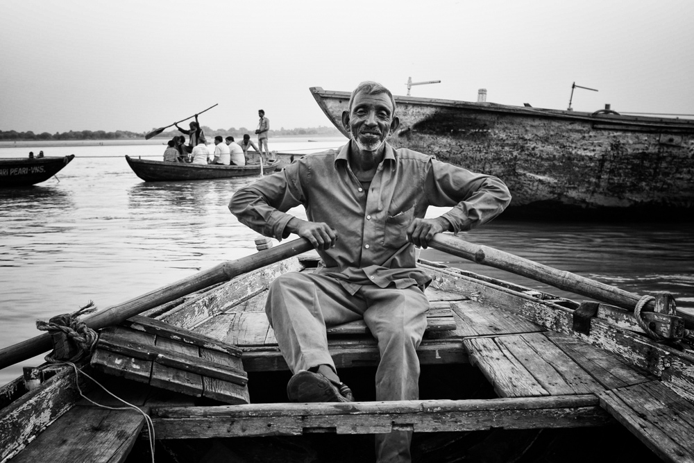 Boatsman on the Ganges River