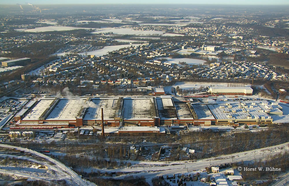 Bochum-Werne, Opelwerk im Schnee