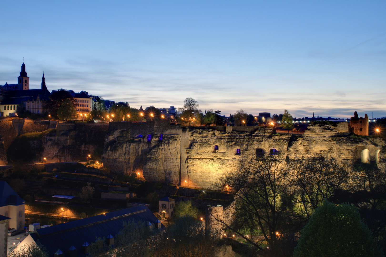 Bock Kasematten Foto & Bild luxemburg, stadt, blaue stunde Bilder auf