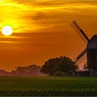 Bockwindmühle im Sonnenuntergang