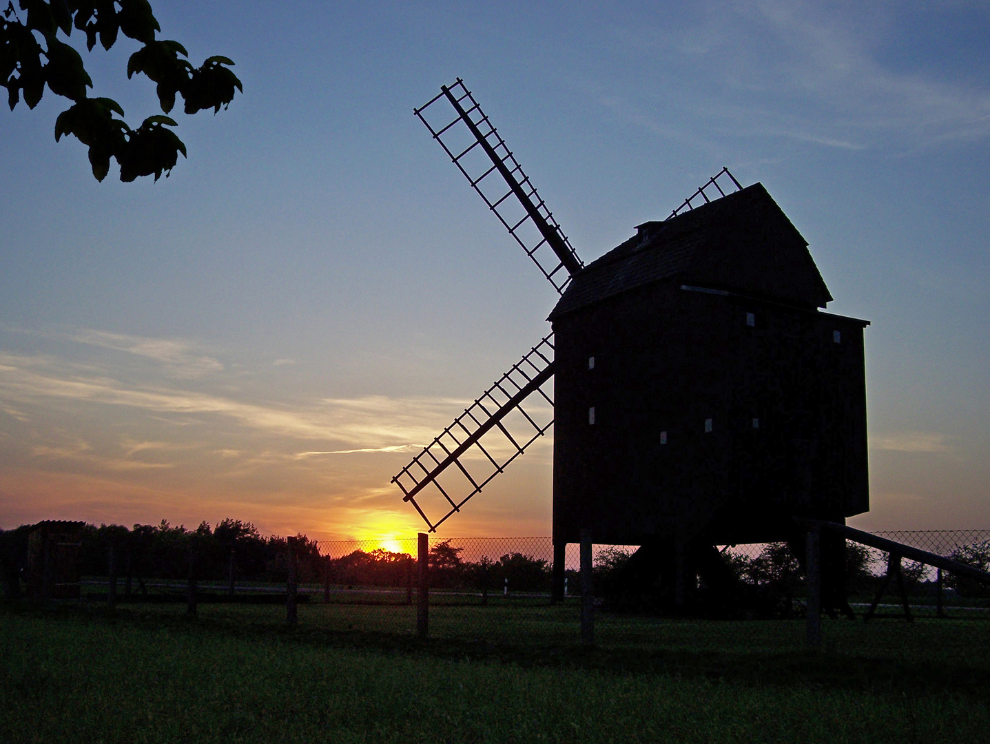 Bockwindmühle Zeuckritz im Abendlicht (Dahlener Heide)