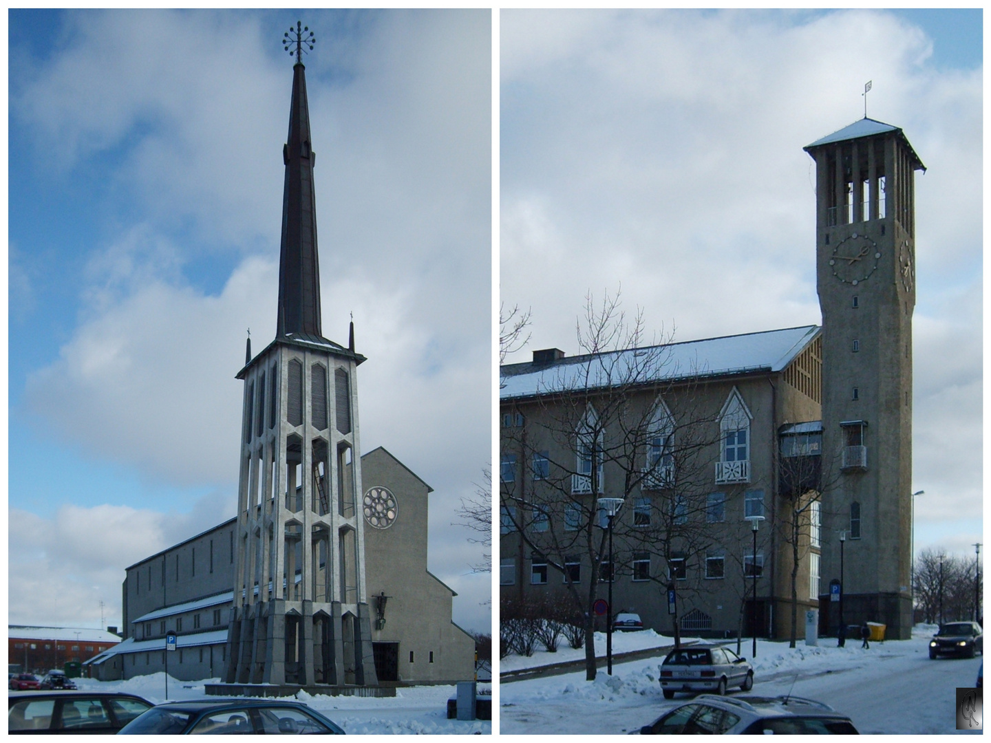 Bodø Domkirche und Rathaus