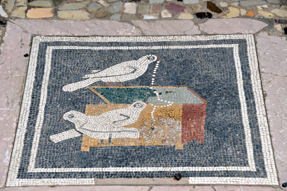 Bodenmosaik im Haus des Fauns in Pompeji