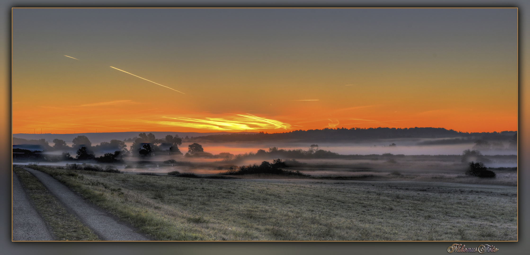 Bodennebel und Rauhreif