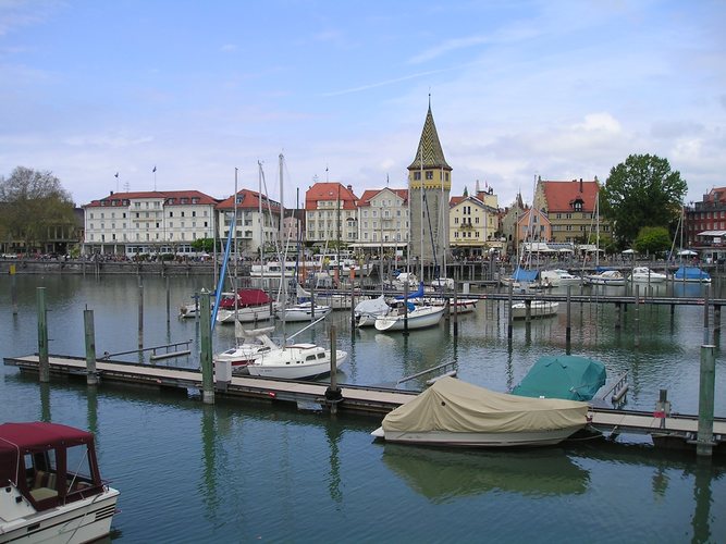 Bodensee - Blick auf den Hafen und den Mangturm