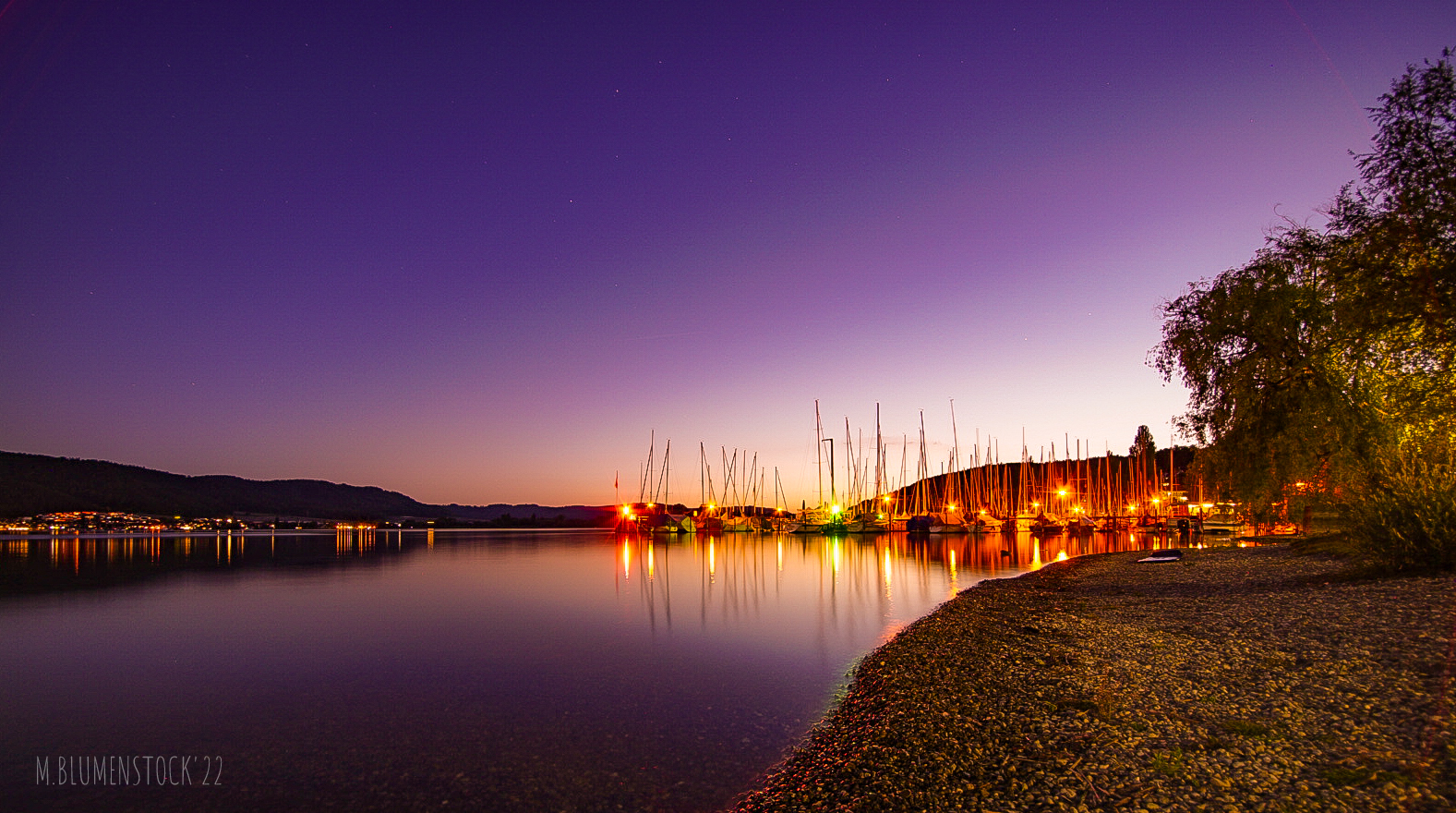 Bodensee Ludwigshafen nachts am Strand Foto & Bild deutschland