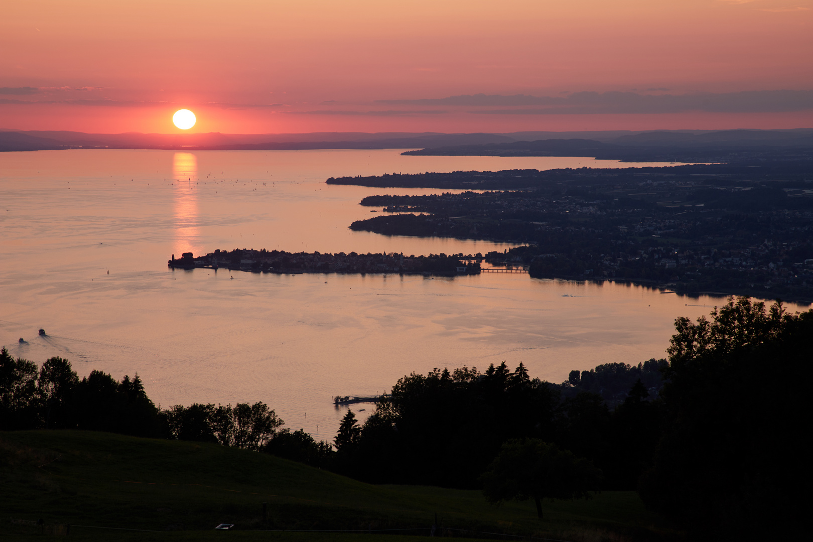 Bodensee mit Sonne