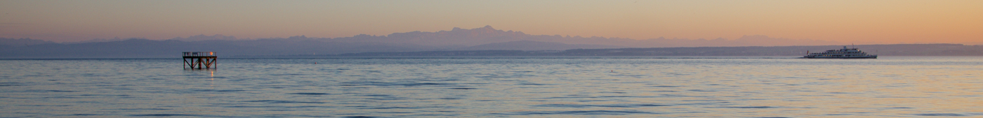 Bodensee mit Sonnenuntergang