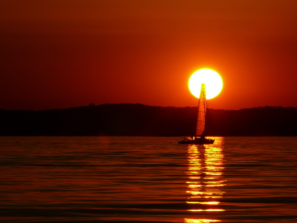 Bodensee Sonne im Segel