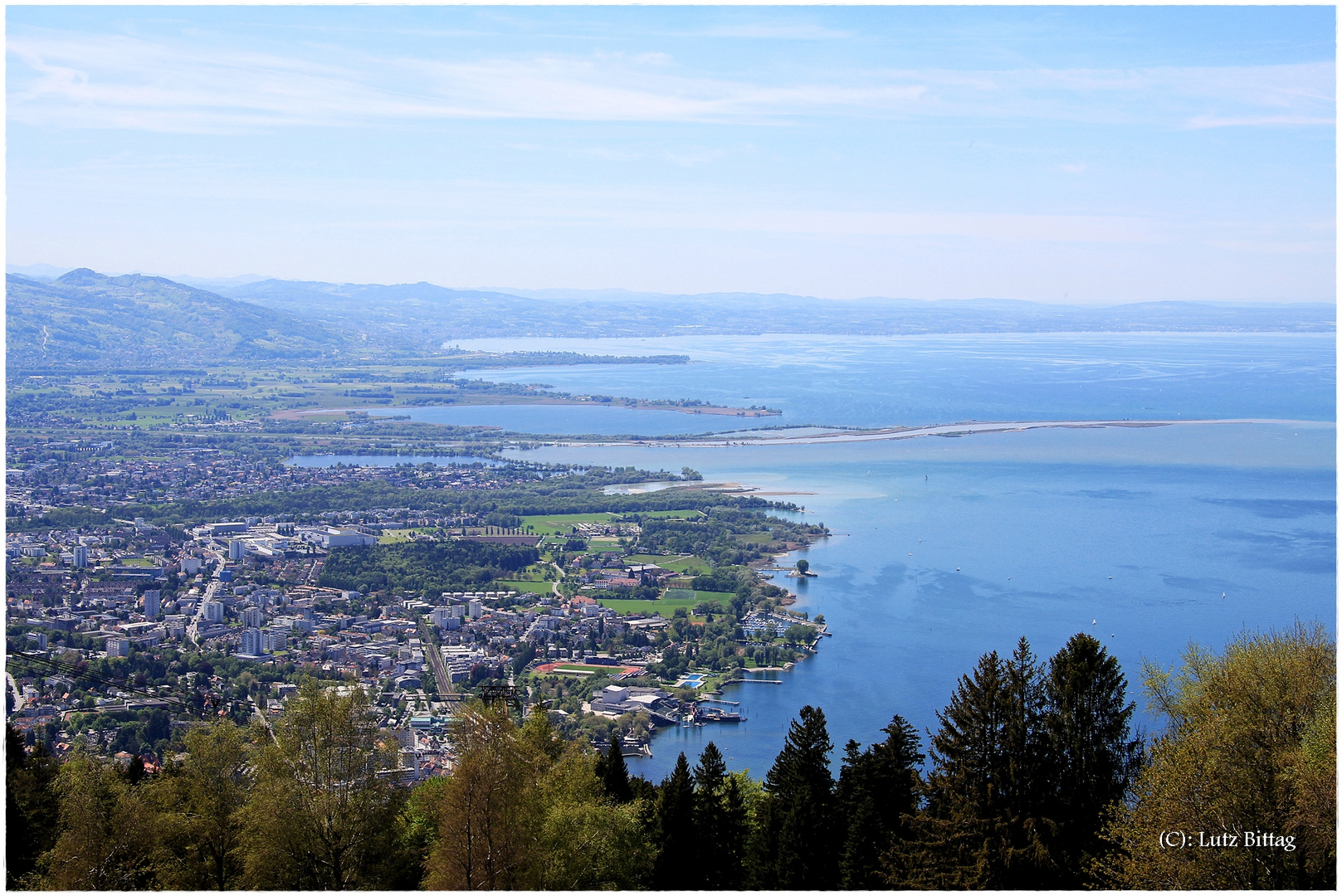 Bodenseeblick - Vom Pfänder nach links geschaut