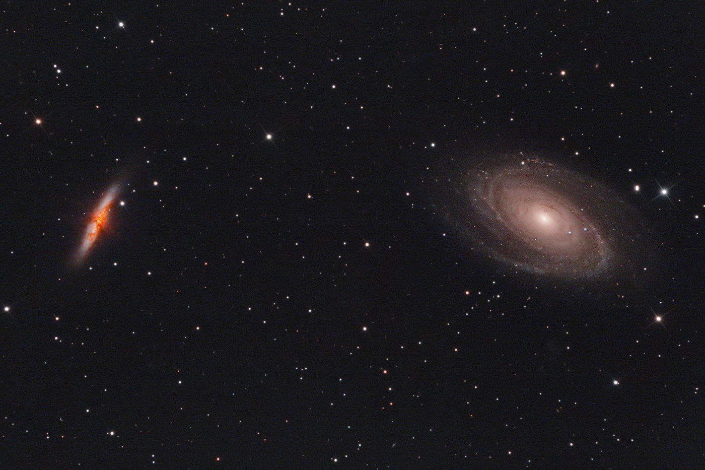 Bodes Galaxy - M81 & M82  bei Ostervollmond