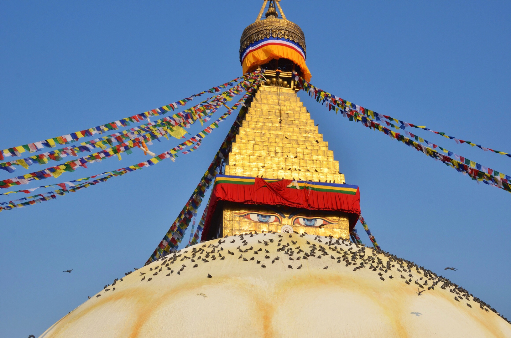 Bodhnathstupa im Morgenlicht