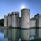 Bodiam Castle and the moon