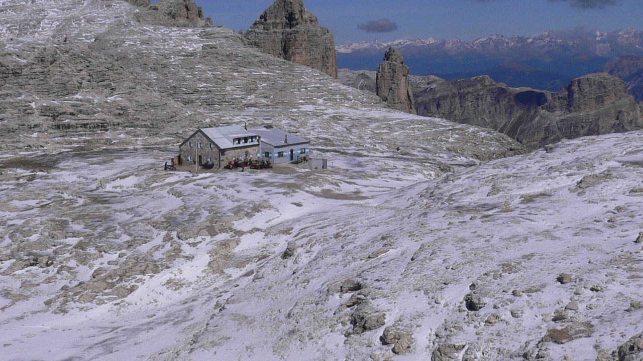 Boe Hütte 2873m.Canazei Südtirol.