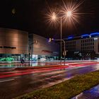 Böblingen Nachtaufnahme im Regen, Porsche & V8 Hotel