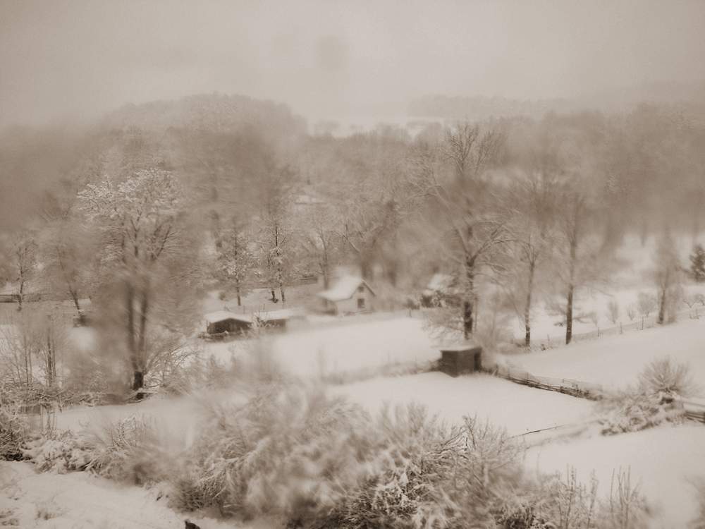 Böhmen, Winter, aus dem Zugfenster