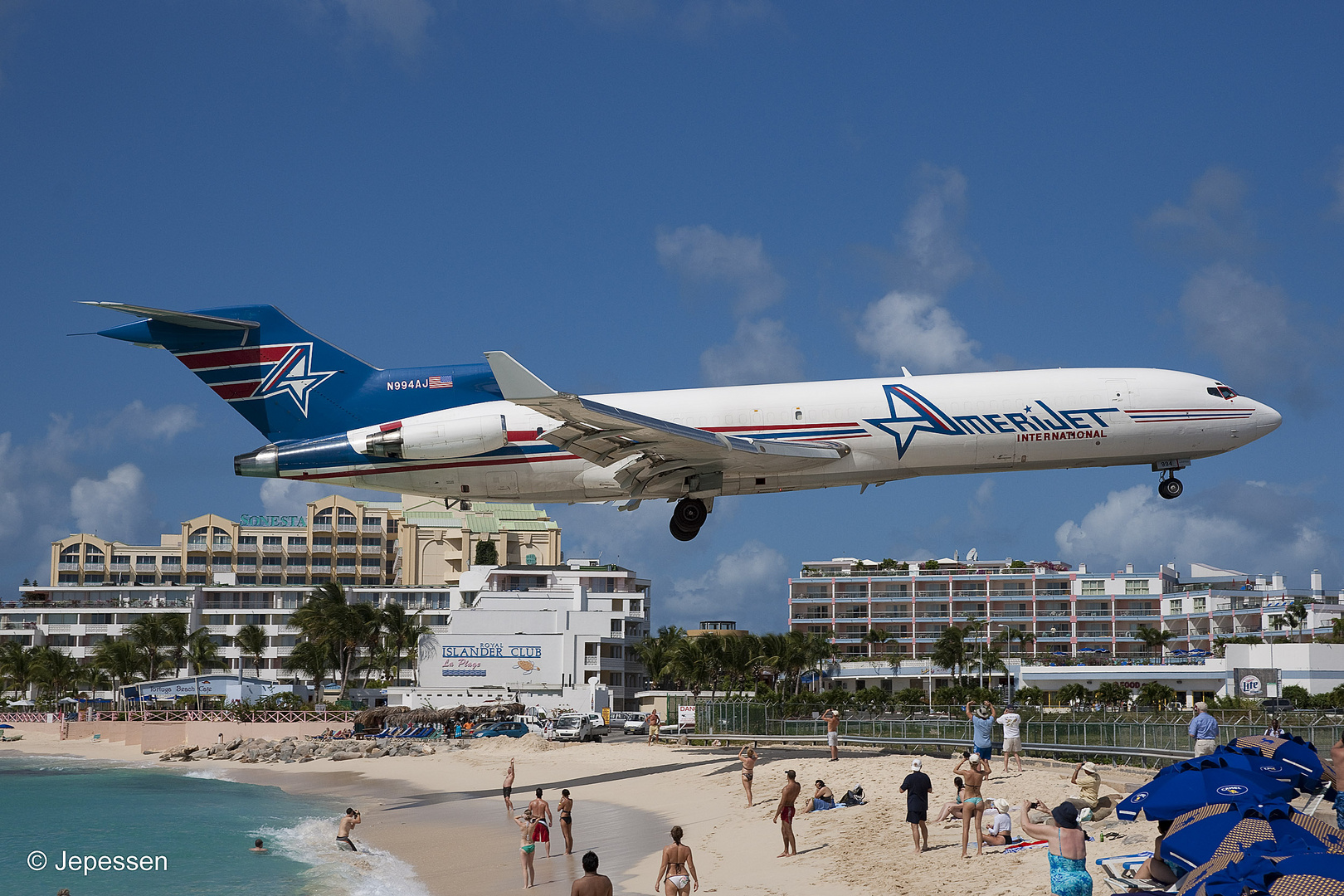 Boeing 727-200 Landung St.Maarten