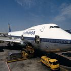 Boeing 747 vor dem Start in die USA Mai 1980