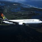 Boeing 767 over Knysna, South Africa