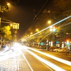 Bölschestr. Berlin mit Strassenbahn am Abend