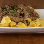 Boeuf Stroganoff auf Bandnudeln