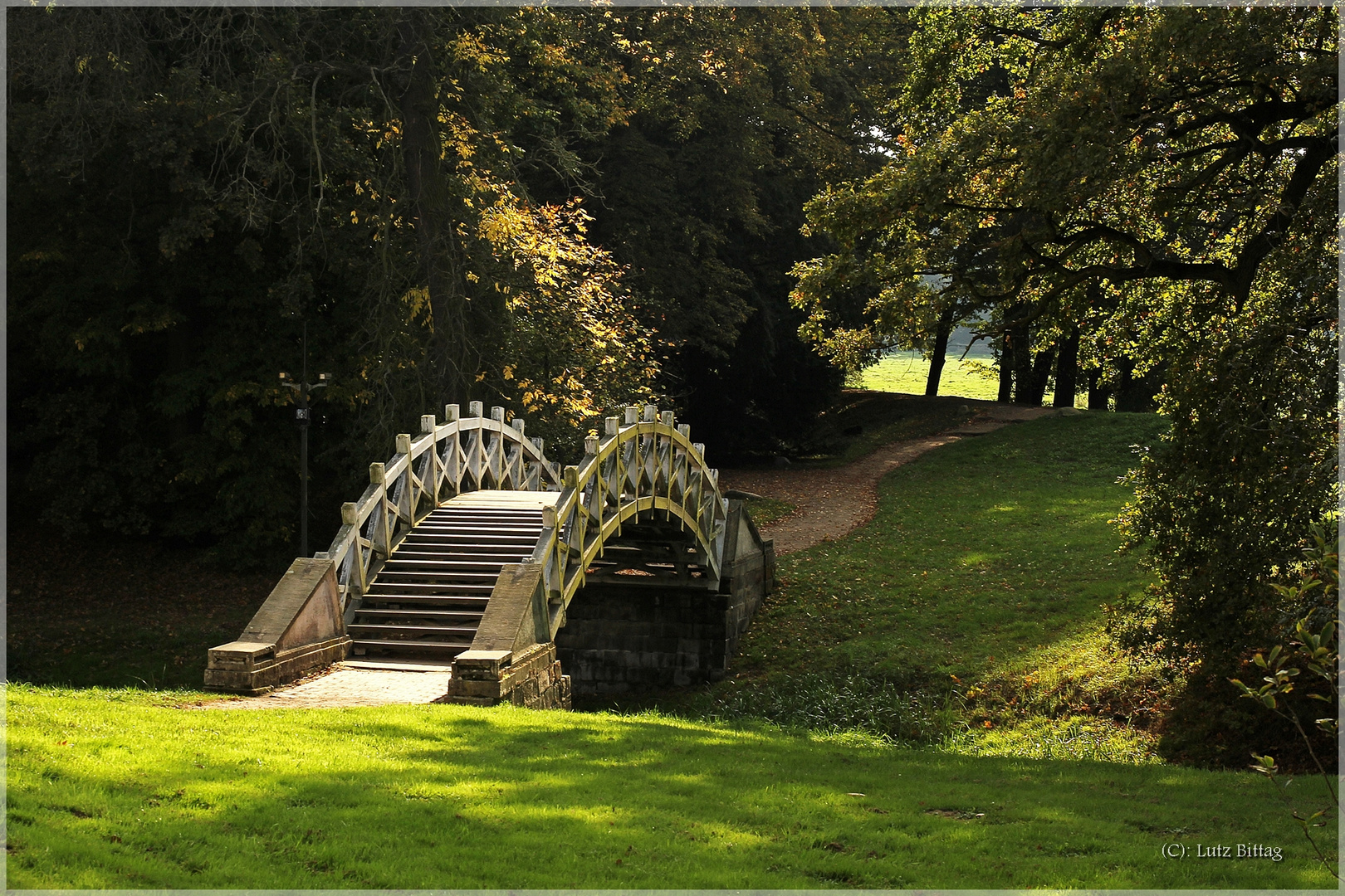 Bogenbrücke vor dem Luisium