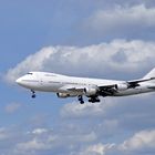 Boing 747 im Landeanflug auf FRA