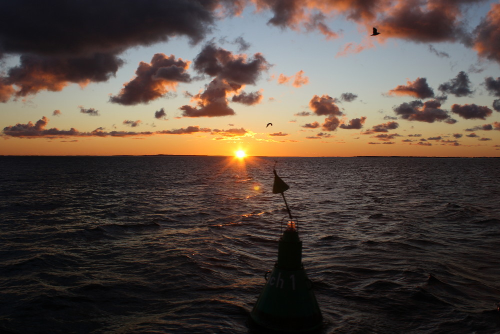 Boje im Sonnenuntergang