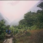 Bolivia grave of mother and her child in rainforest of the Yungas