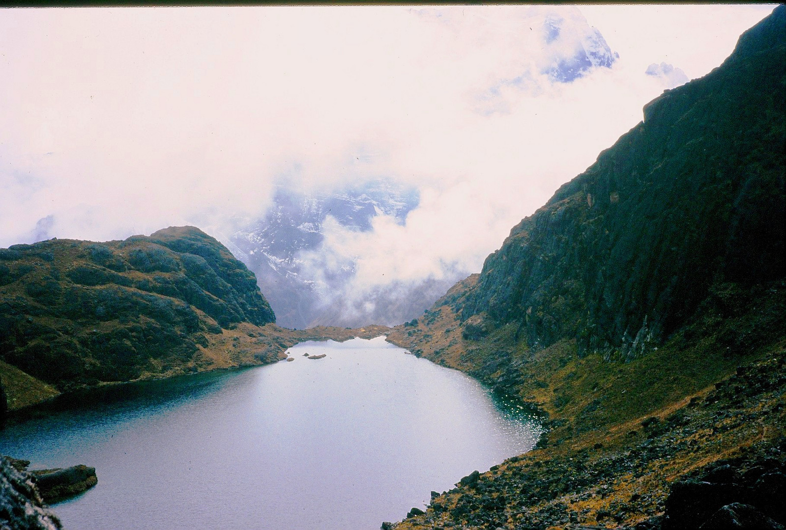 Bolivia mountain lake in the Andes