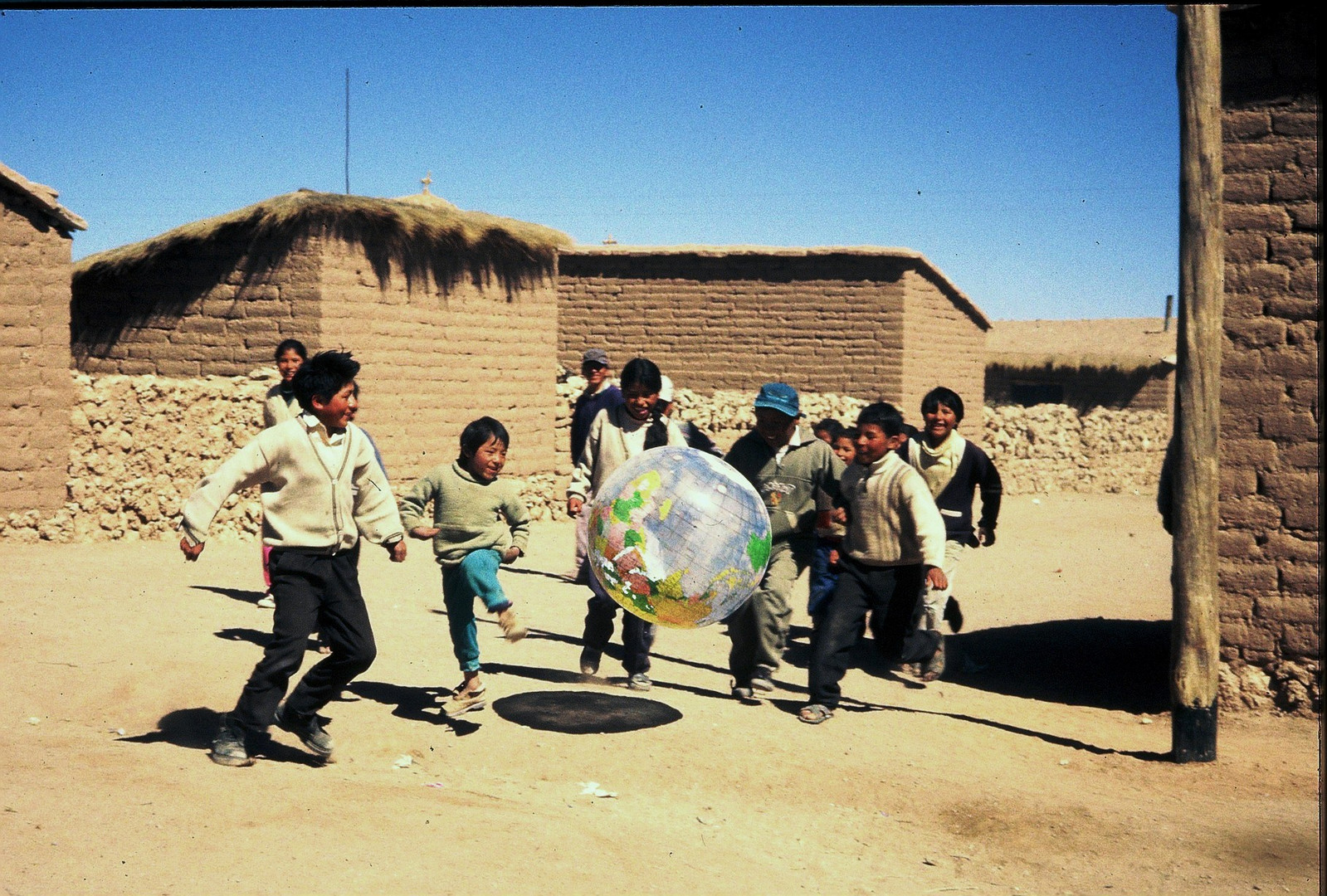 Bolivia school children of an Andes Village