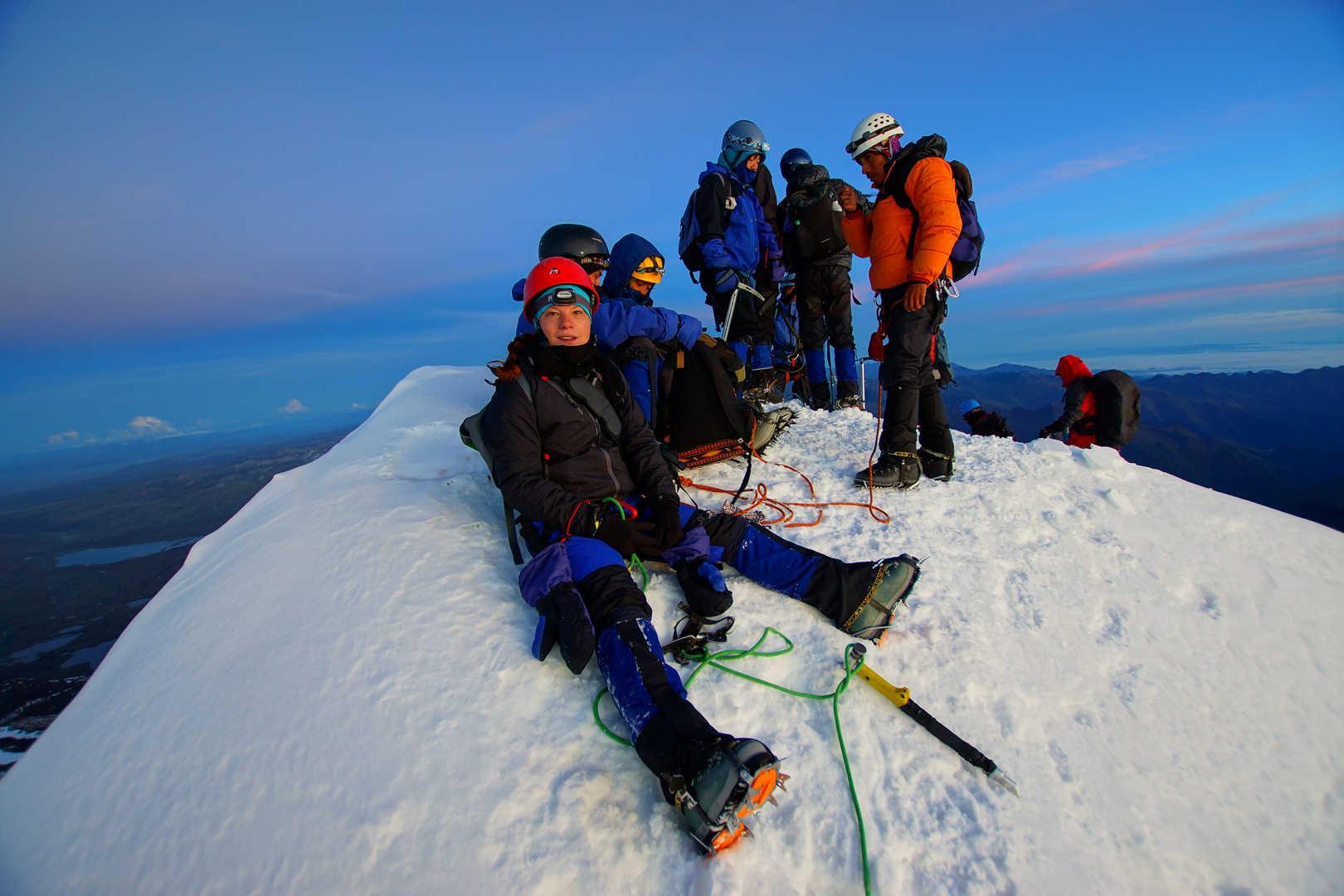 Bolivien/ Huyana Potosi, auf 6088m Höhe um 6 Uhr in der Früh