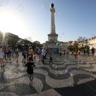 Bolle di sapone al Rossio, Lisbona     Portogallo