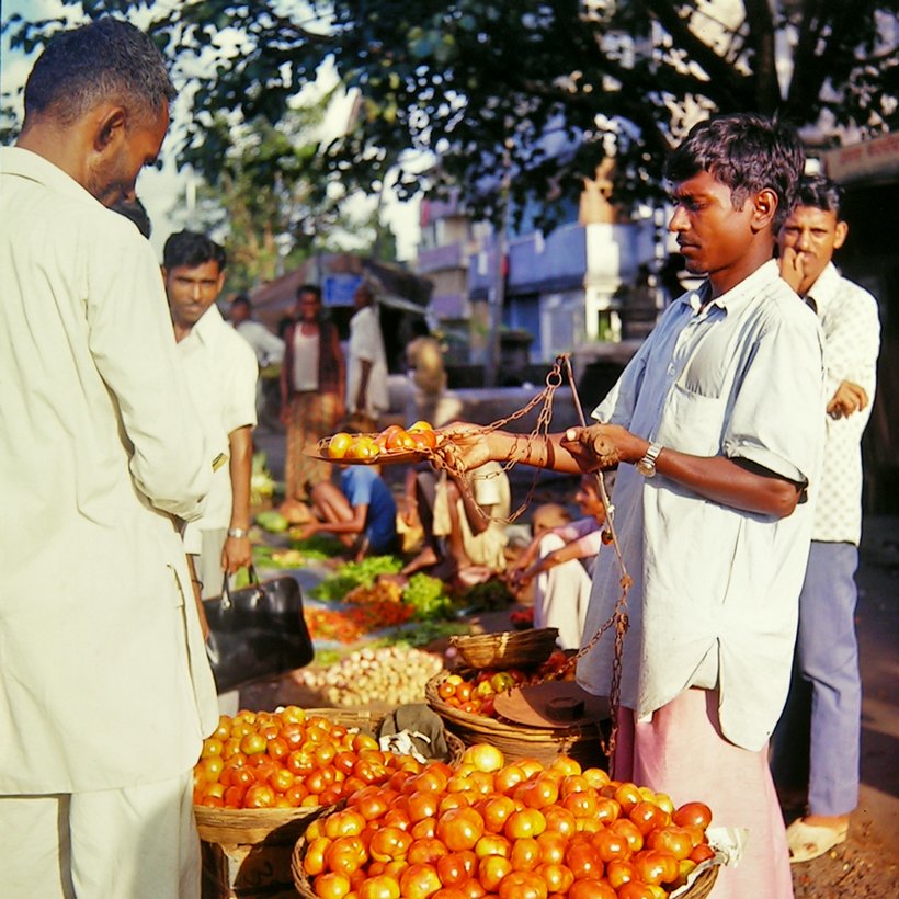 Bombay 1977 - Gemüsehändler auf der Straße