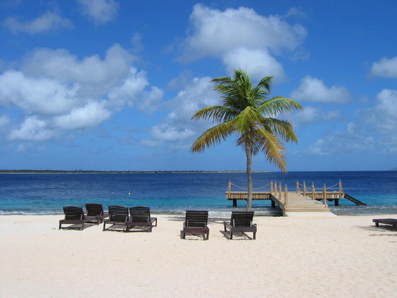 Bonaire beach in the morning